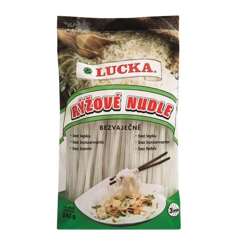 LUCKA rýžové nudle 3 mm 240 g LUCKA rýžové nudle 3 mm 240 g