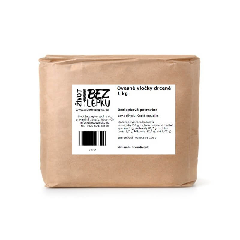 Ovsené vločky drvené 1 kg Ovsené vločky drvené 1 kg