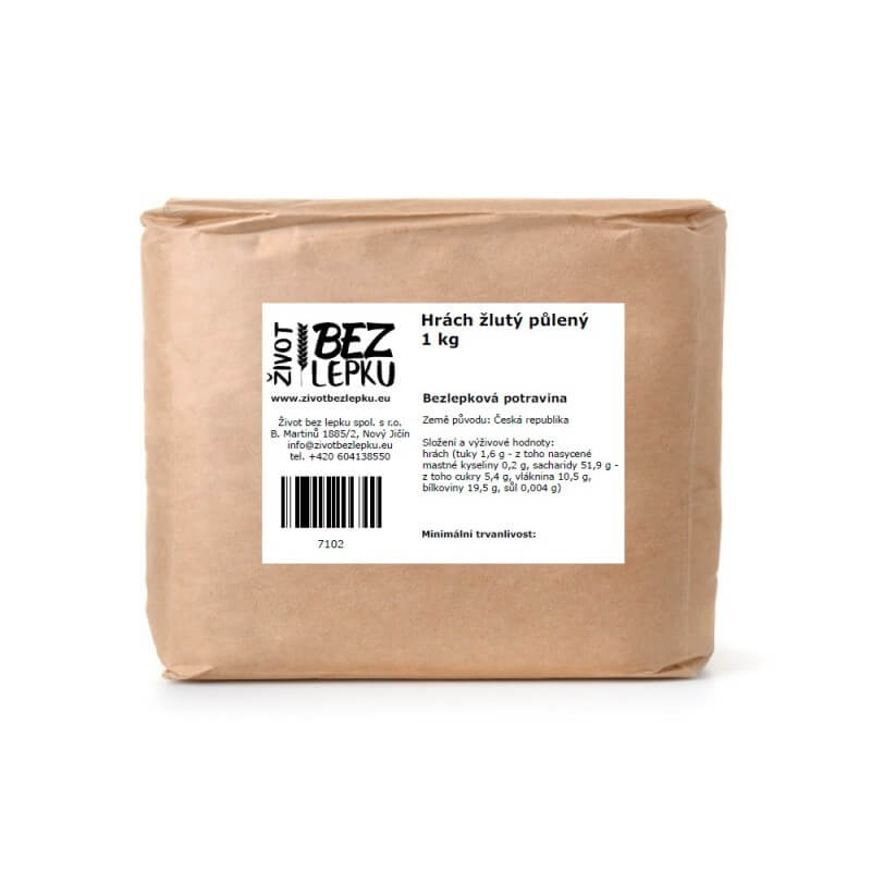 Hrach žltý polený 1 kg Hrach žltý polený 1 kg