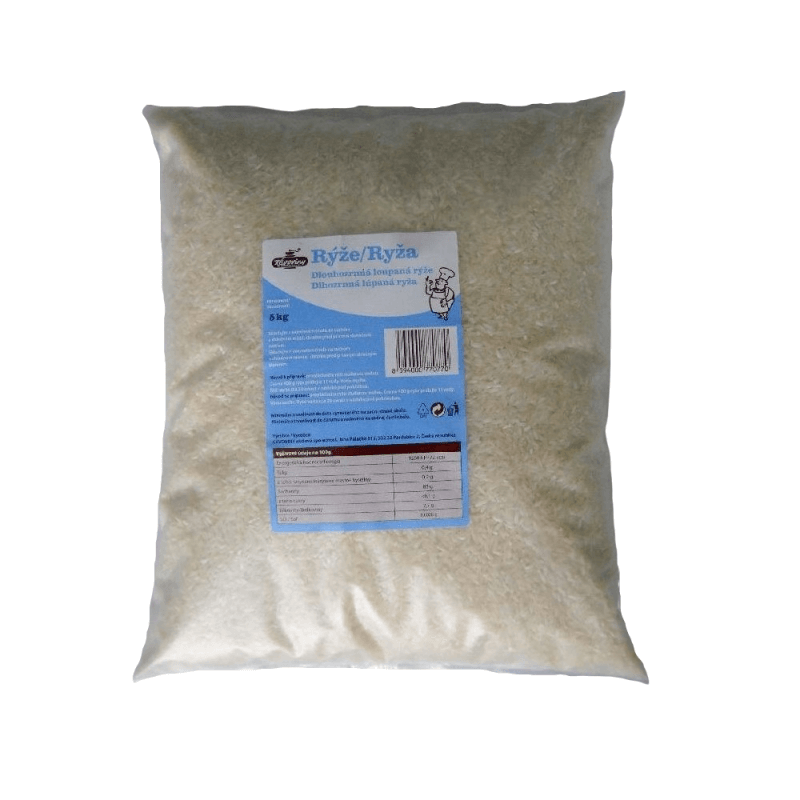 Ryža dlhozrnná lúpaná 5 kg Ryža dlhozrnná lúpaná 5 kg