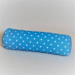 Pohánkový relaxačný valec 15 x 70 cm modrý puntík