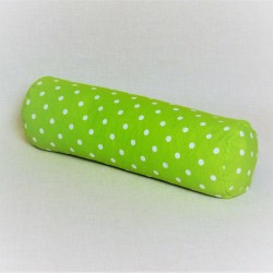 Pohánkový relaxačný valec 15 x 70 cm zelený puntík