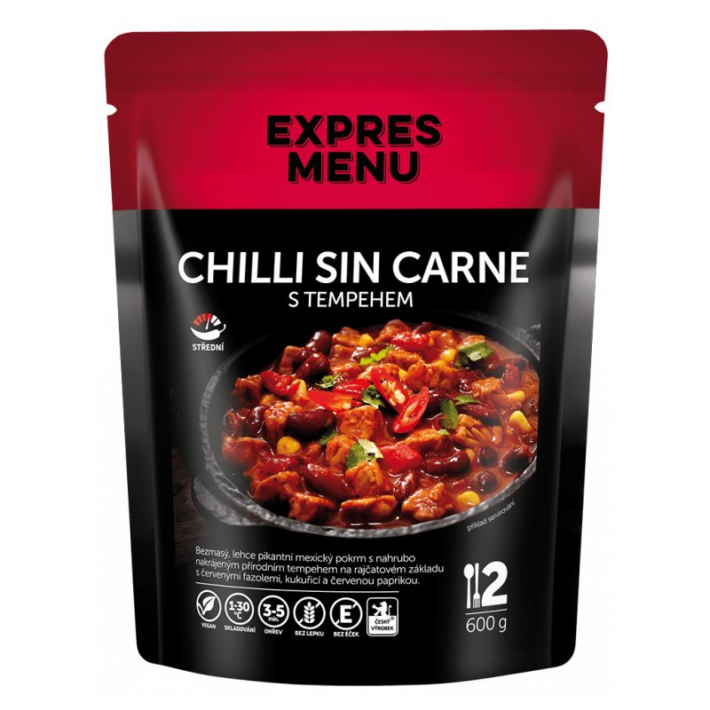 Chilli sin carne s tempehom 2 porcie EXPRES MENU 600 g