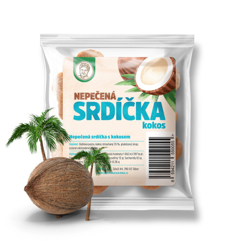 Ovocné RAW srdiečka kokos 50g
