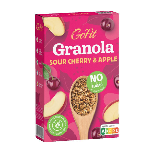 GoFit višňovo-jablková granola bez cukru 250 g