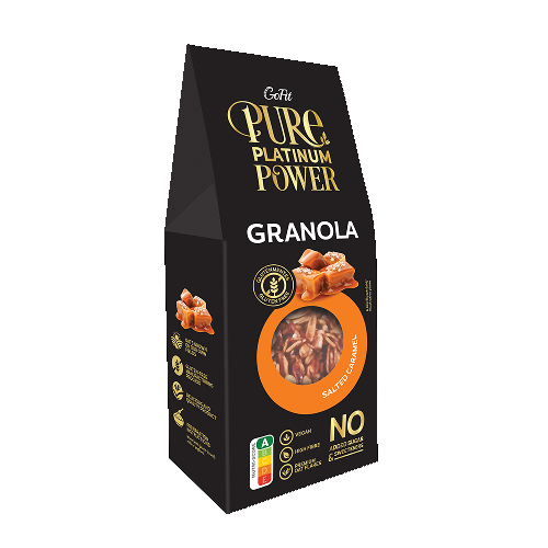 GoFit granola bez pridaného cukru slaný karamel 225 g