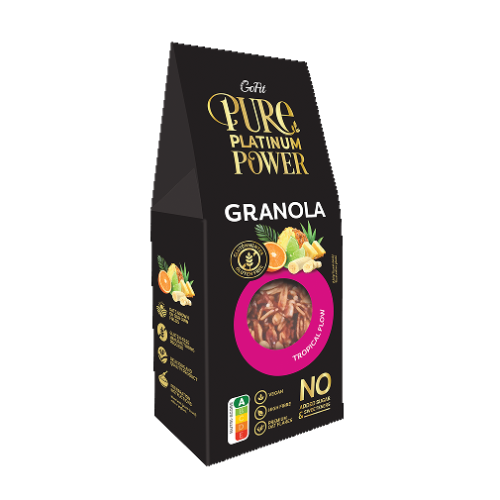 GoFit granola bez přidaného cukru tropické ovoce 225 g